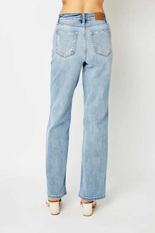 Judy Blue High Waisted Light Wash Straight Leg