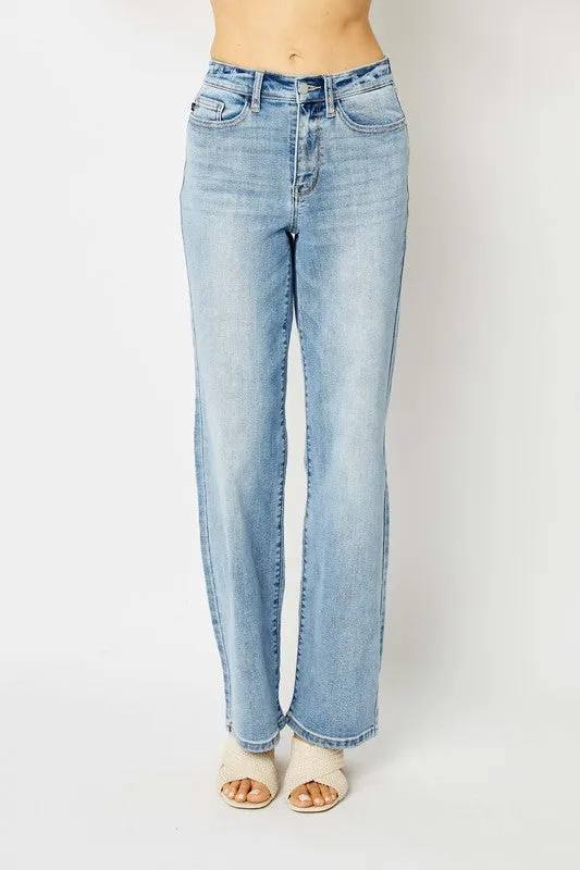 Judy Blue High Waisted Light Wash Straight Leg