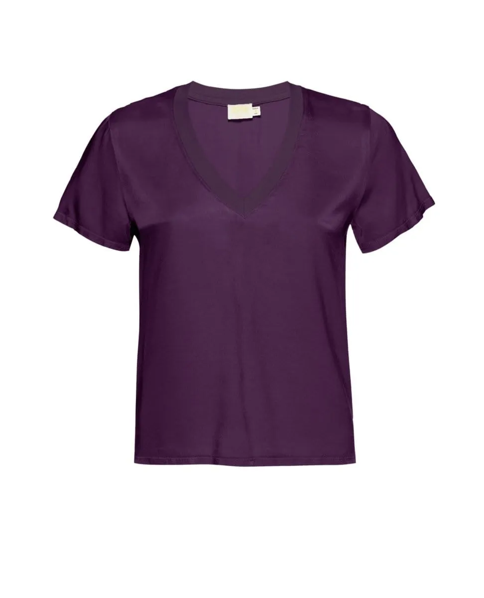 June V-Neck Tee Fig Jam