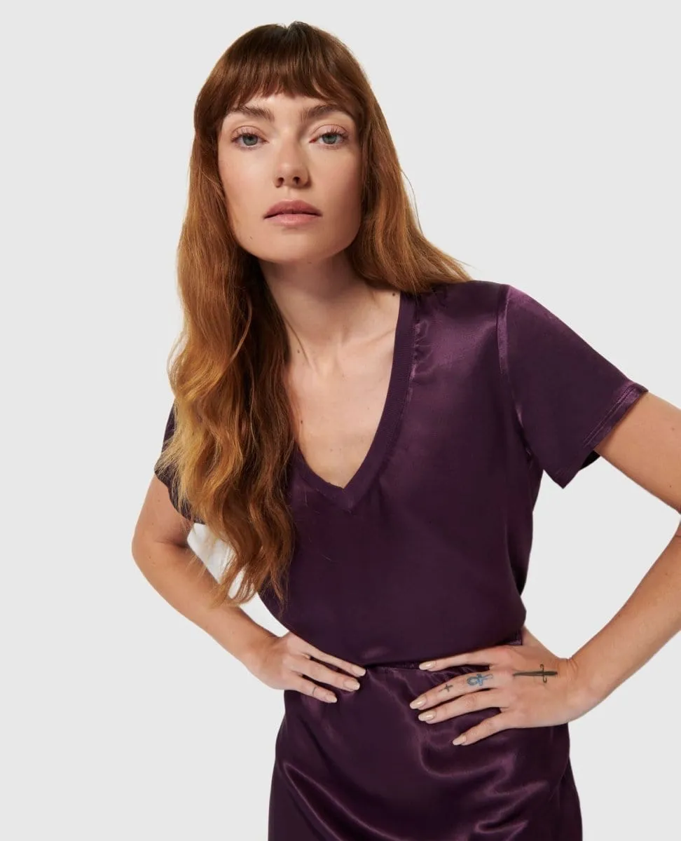 June V-Neck Tee Fig Jam