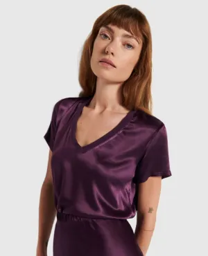 June V-Neck Tee Fig Jam