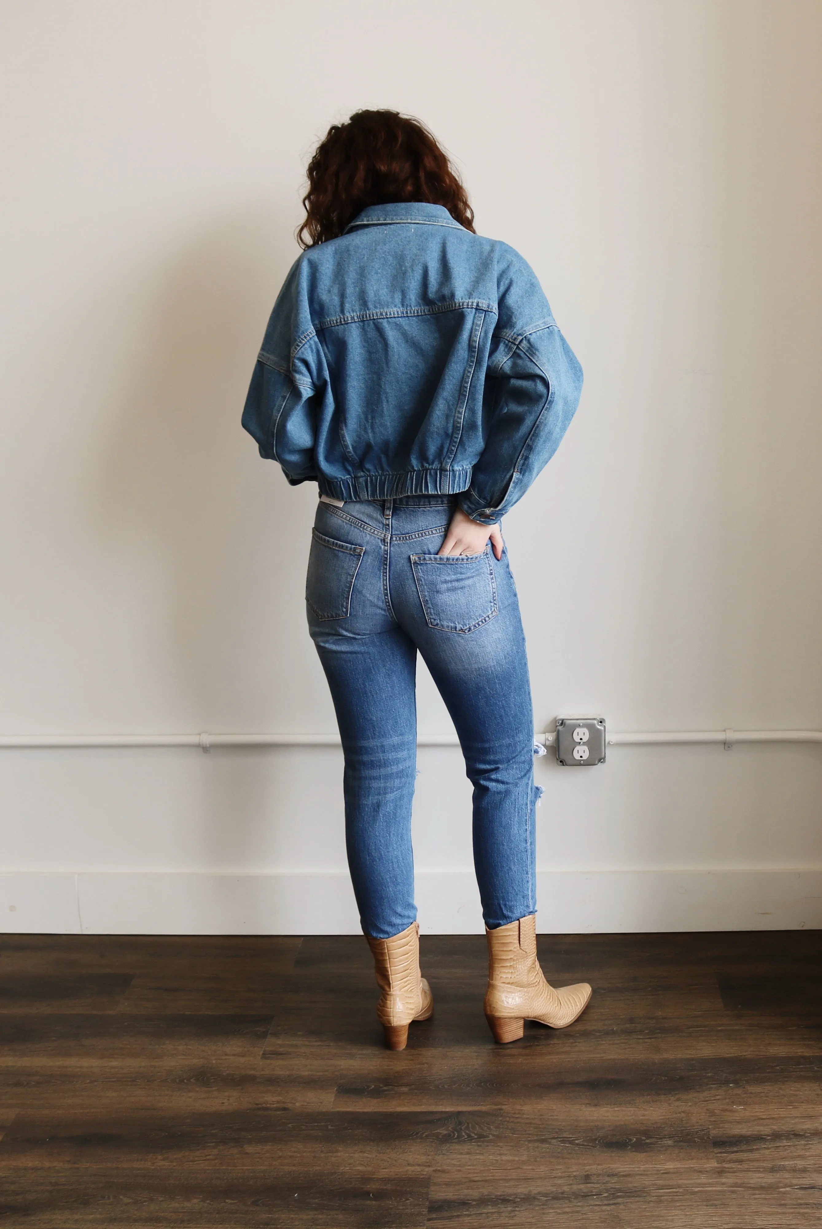KanCan Distressed Mom Jeans - Medium Wash