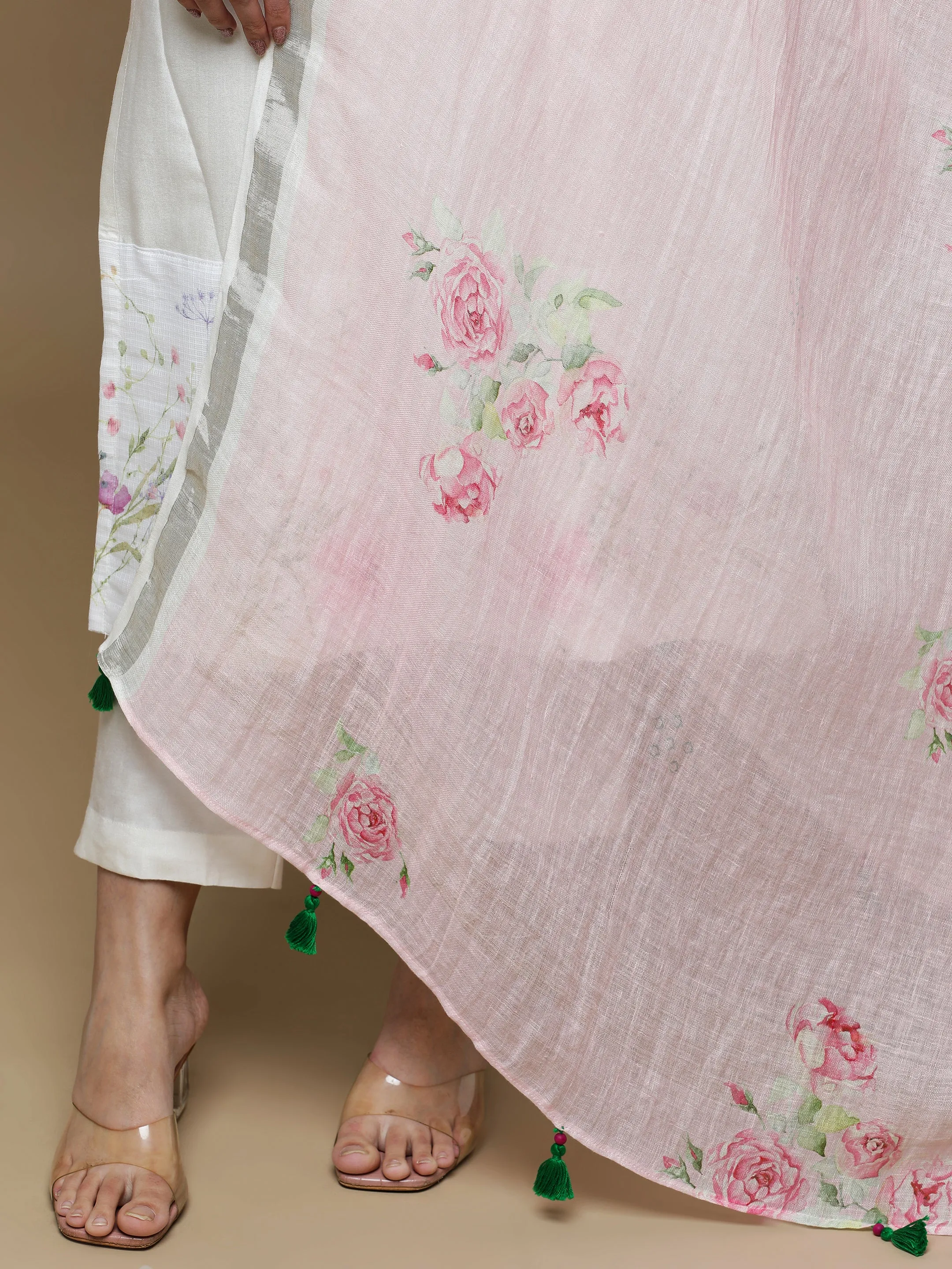 Kavya Linen Blush Pink Dupatta