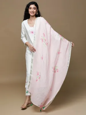 Kavya Linen Blush Pink Dupatta