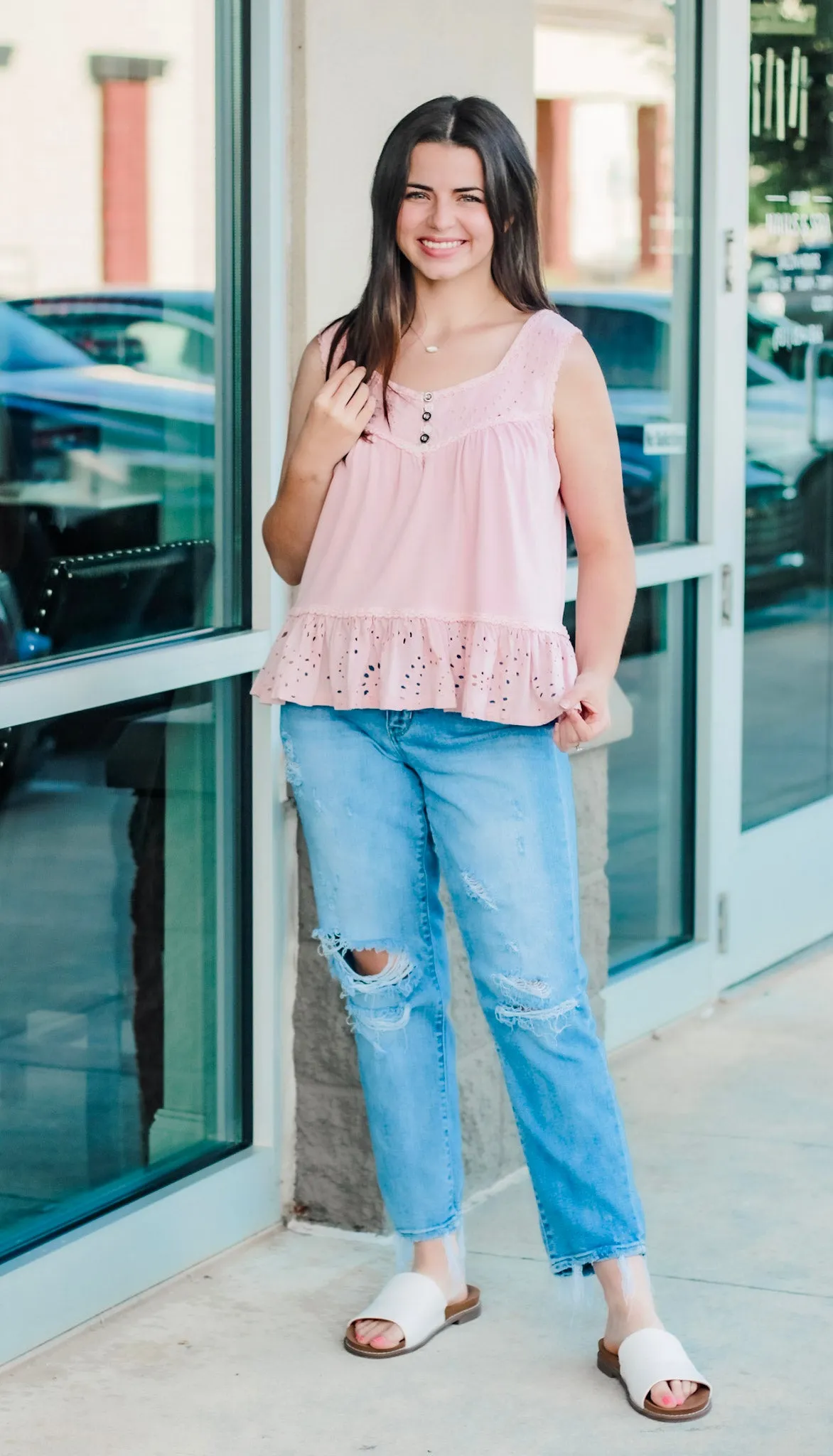 Kiss for a Rose Tank in Rose Pink