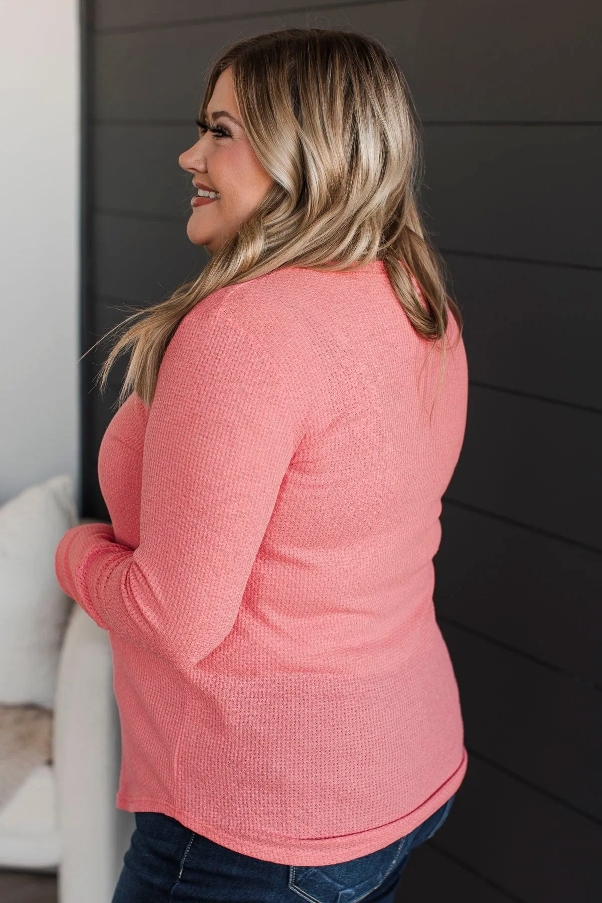Know The Ropes V-Neck Top- Coral