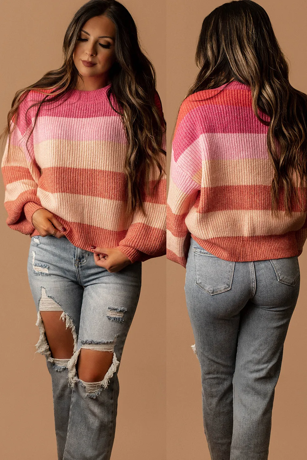 Know You Like That Striped Knit Sweater (Pink) | FINAL SALE