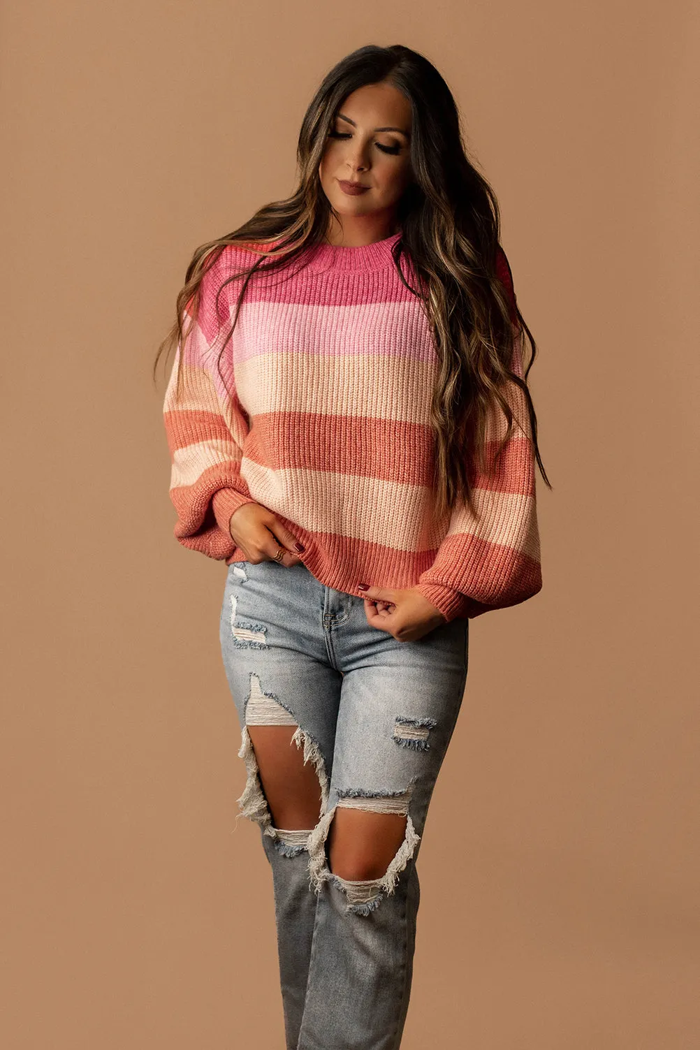 Know You Like That Striped Knit Sweater (Pink) | FINAL SALE