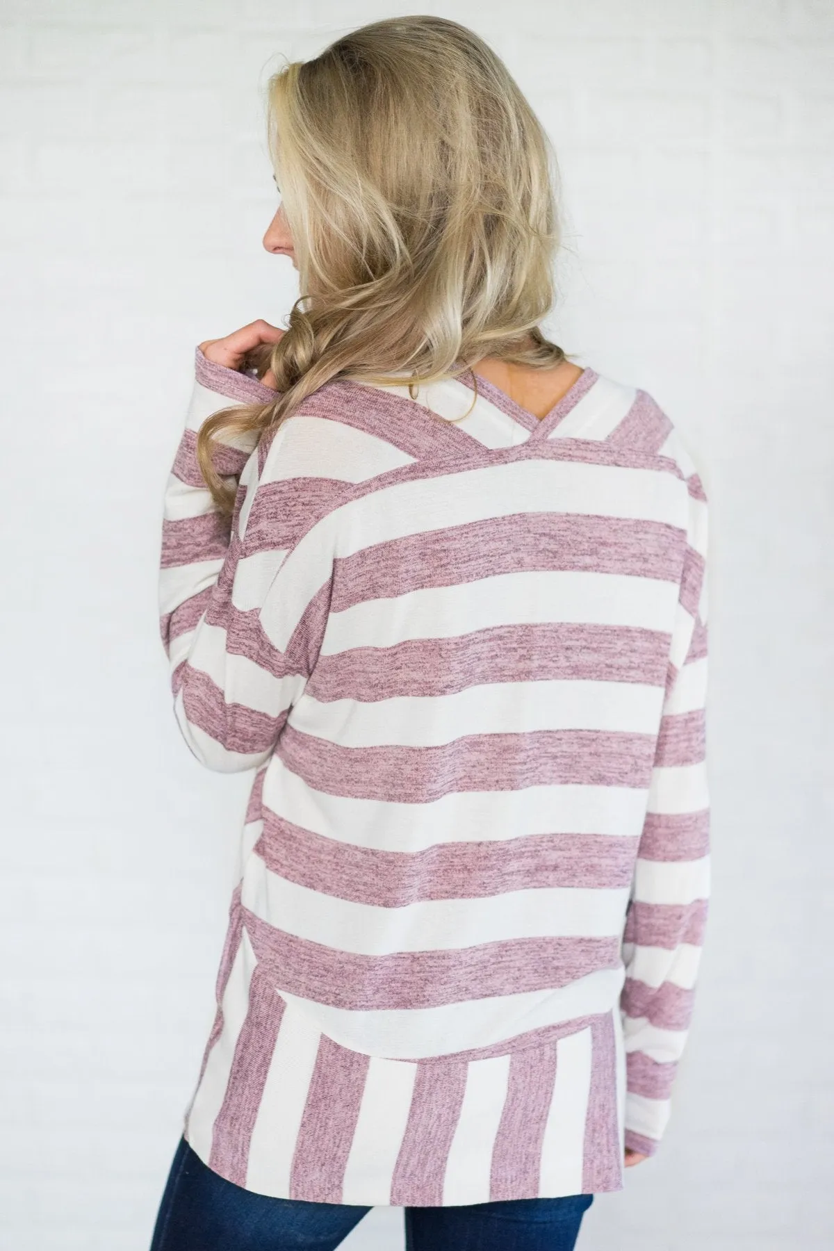 Kori Long Sleeve Striped V-Neck
