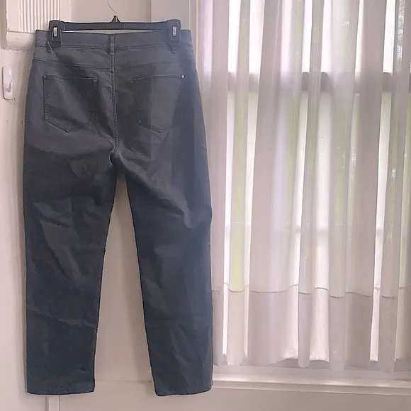 Lafayette 148 Charcoal Gray Straight Leg Jeans