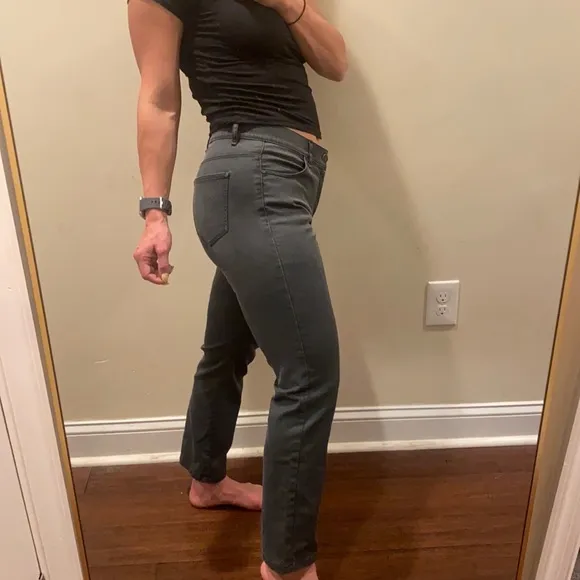 Lafayette 148 Charcoal Gray Straight Leg Jeans