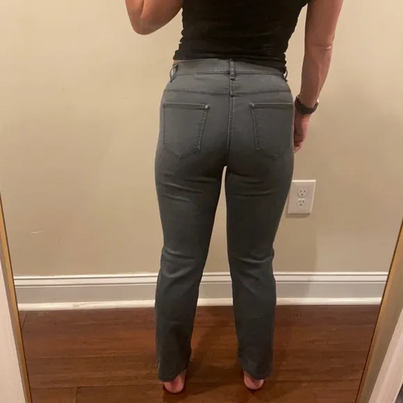 Lafayette 148 Charcoal Gray Straight Leg Jeans