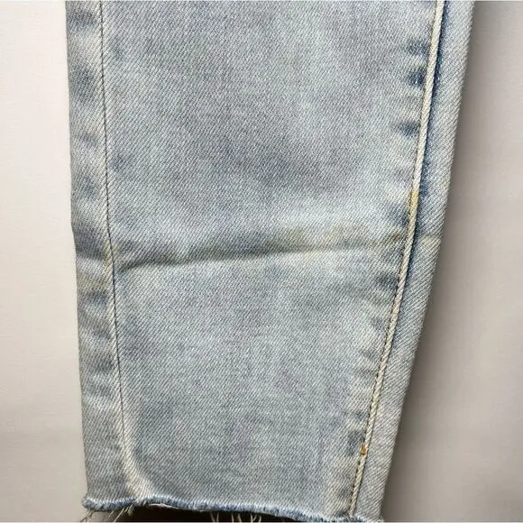 L'AGENCE Womens Margot High Rise Raw Hem Jeans Celestial Blue Acid Wash 25