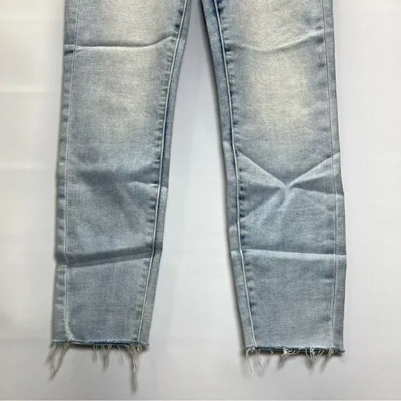 L'AGENCE Womens Margot High Rise Raw Hem Jeans Celestial Blue Acid Wash 25