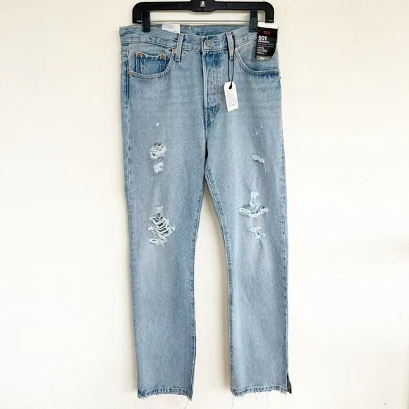 Levi's 501 Original straight PremiumJeans side split Straight 32 Revolve