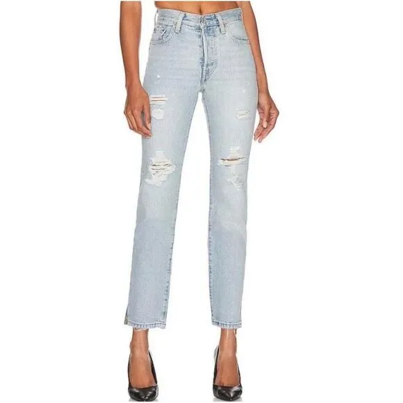 Levi's 501 Original straight PremiumJeans side split Straight 32 Revolve