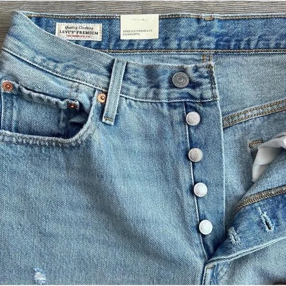 Levi's 501 Original straight PremiumJeans side split Straight 32 Revolve