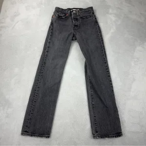 Levi's Jeans Women's Size 24x26 Wedgie Straight Black Denim Button Fly High Rise