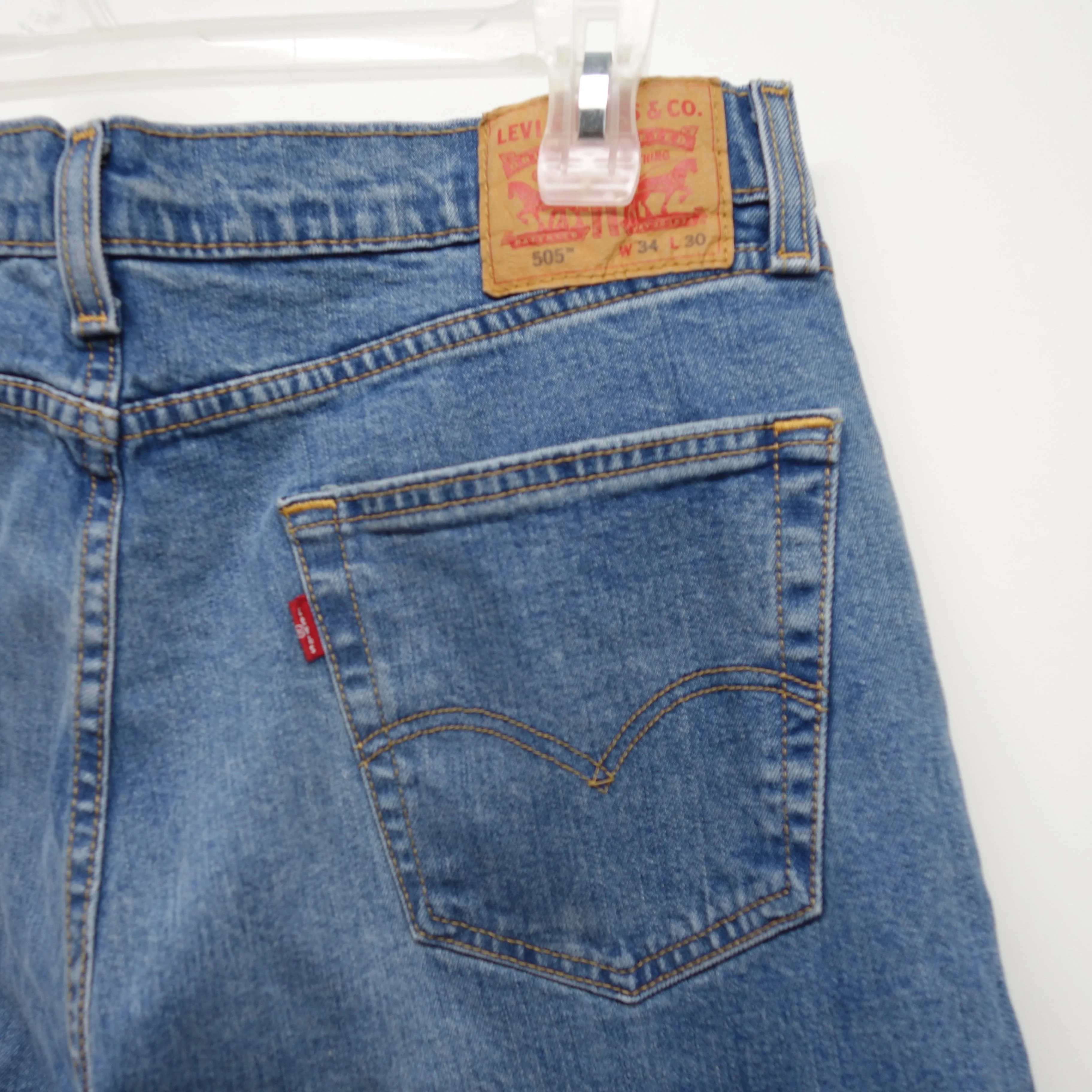 Levi's Mens 505 1765 Regular Fit Straight Leg Medium Denim Jeans 34 x 30