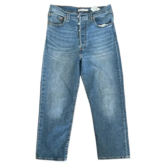 Levi’s Ribcage Straight Ankle Button Fly Jeans Size 30