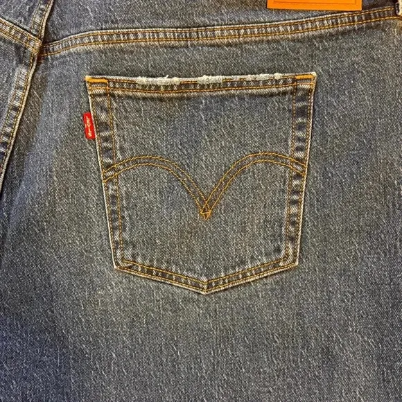 Levi's® Ribcage Straight Ankle Jeans High Rise Dark Wash Denim Button Fly 22 NEW