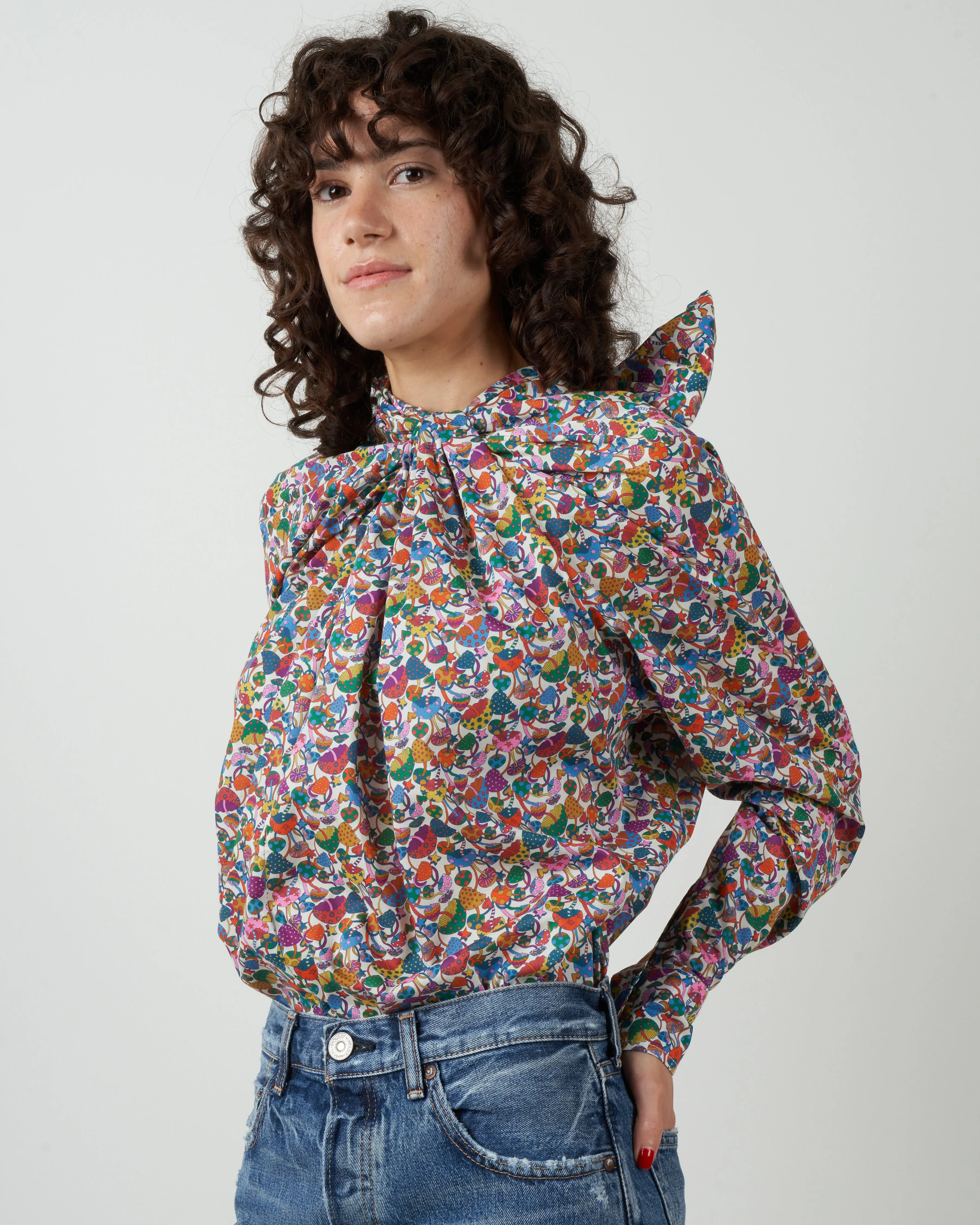 liberty print susie shirt - magic mushroom
