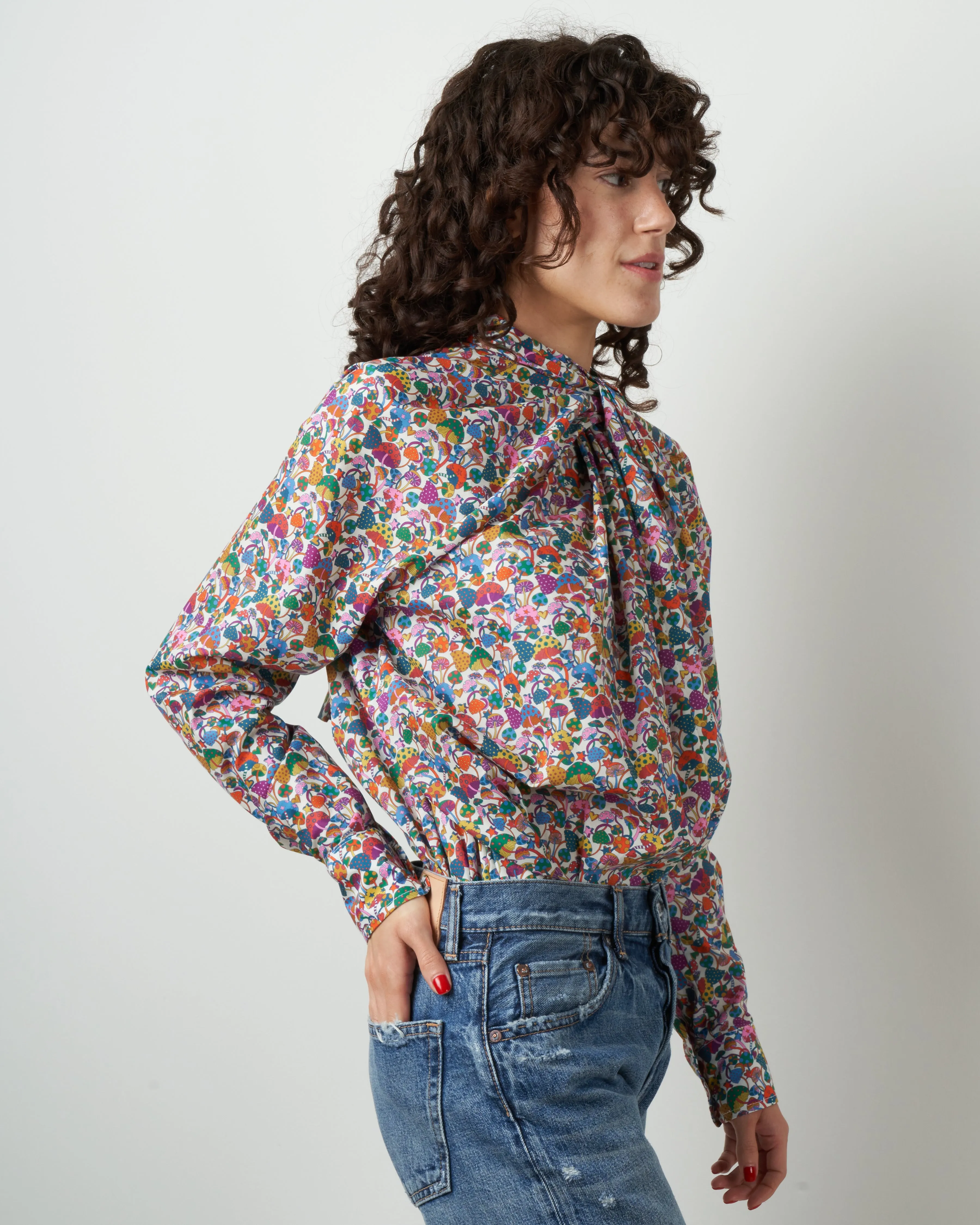 liberty print susie shirt - magic mushroom