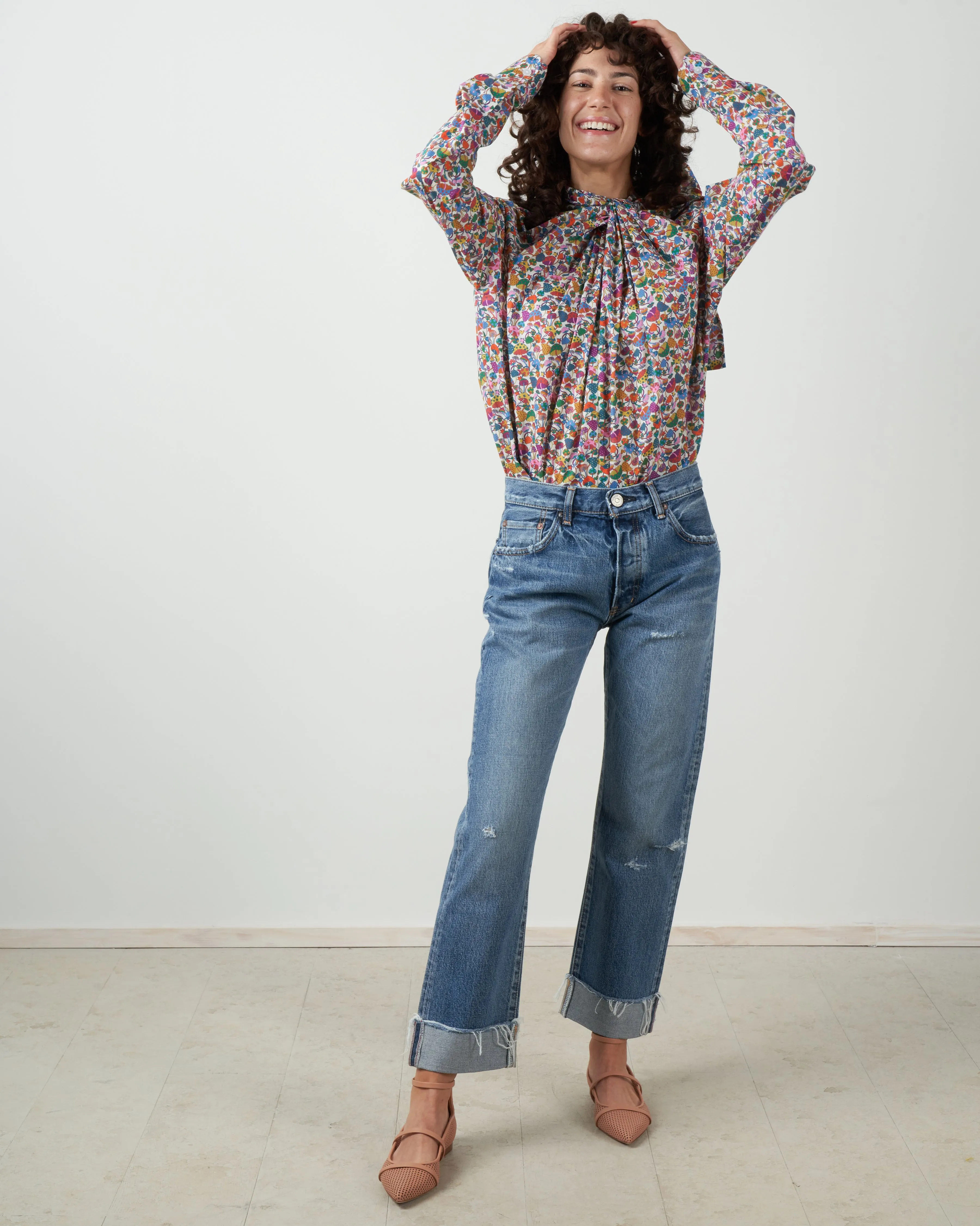 liberty print susie shirt - magic mushroom
