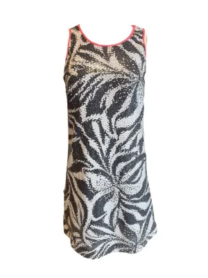 Lilly Pulitzer sequin mini shift dress blk/white/pink 2