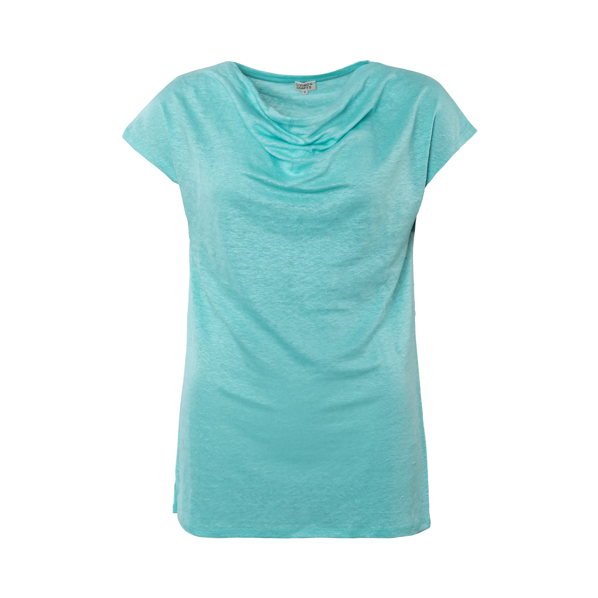 Linen Cowl Neck T-shirt: Womens