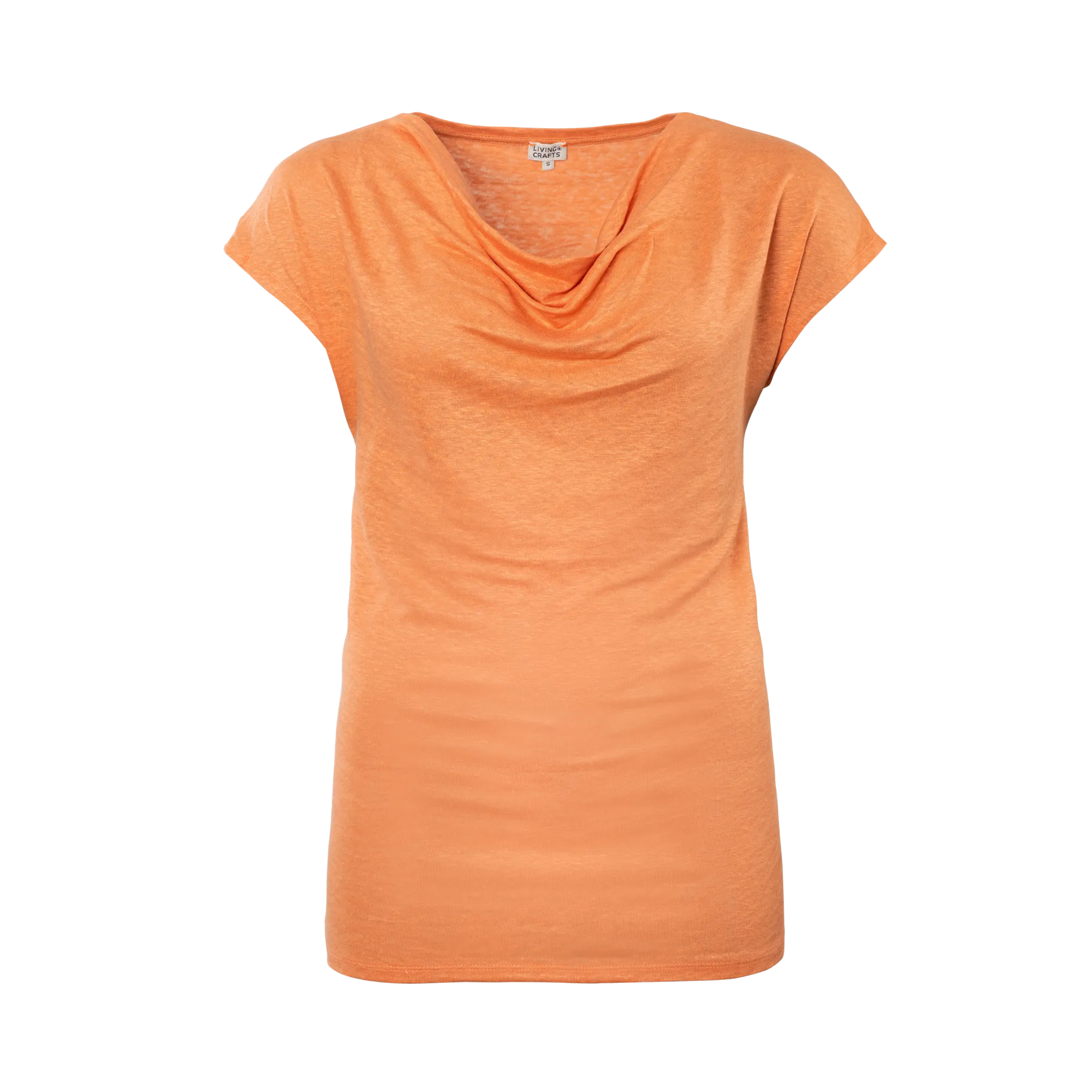 Linen Cowl Neck T-shirt: Womens