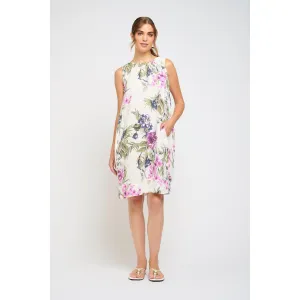 LINEN GATHERED DRESS