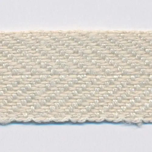 Linen Herringbone Ribbon #48 Silver