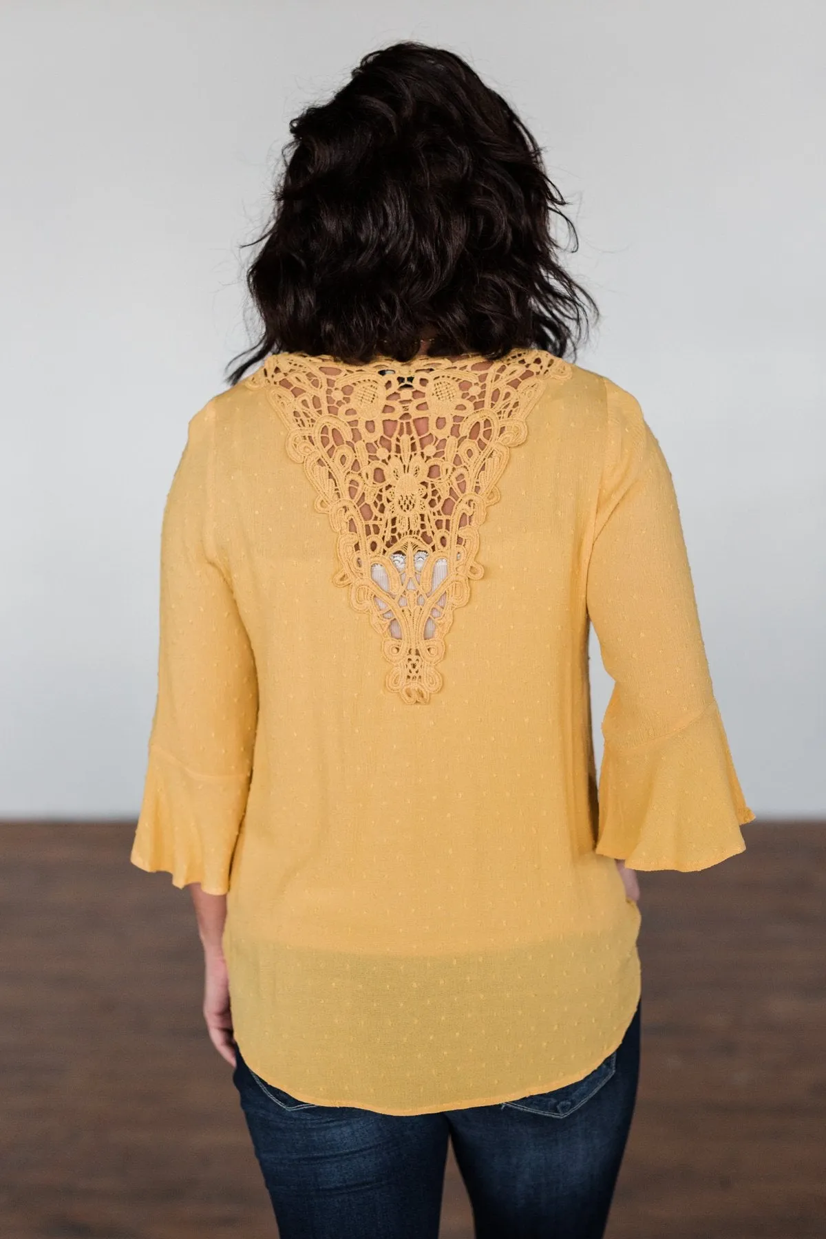 Lots Of Laughs V-Neck Wrap Top- Mustard
