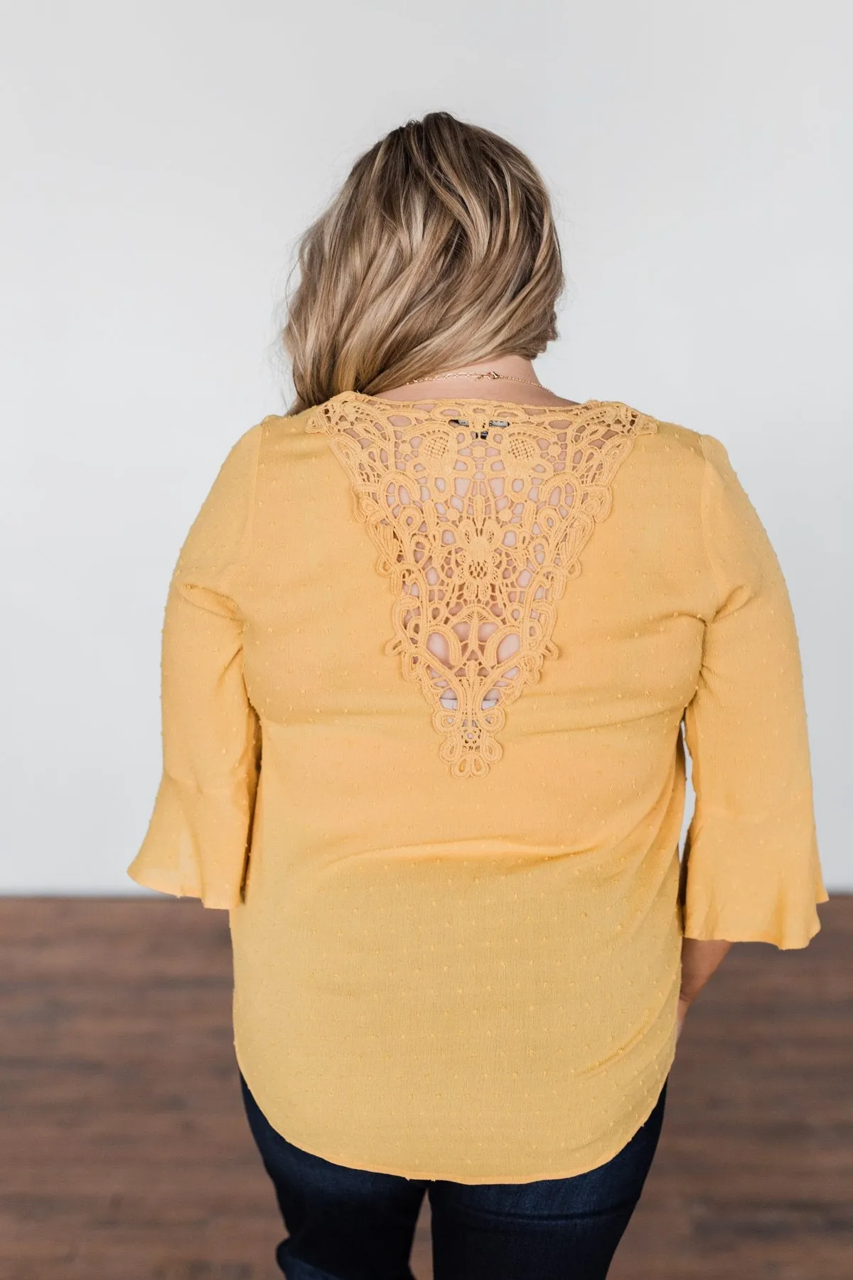 Lots Of Laughs V-Neck Wrap Top- Mustard