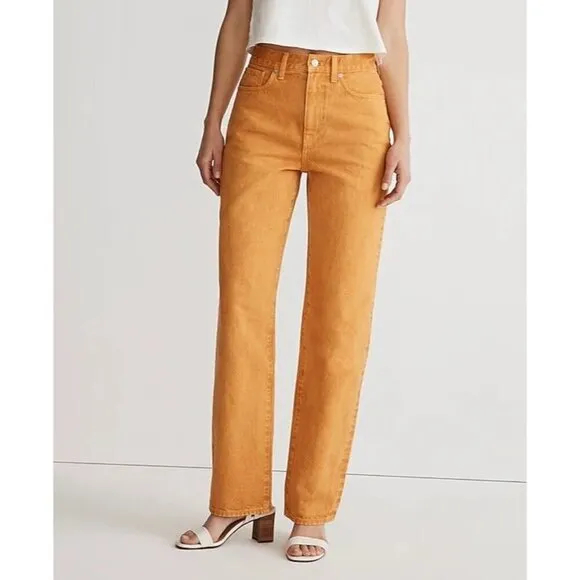 Madewell Baggy Straight Jeans Garment-Dyed Edition Ochre Fresco Womens Size 28