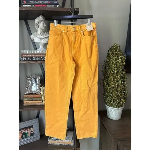 Madewell Baggy Straight Jeans Garment-Dyed Edition Ochre Fresco Womens Size 28