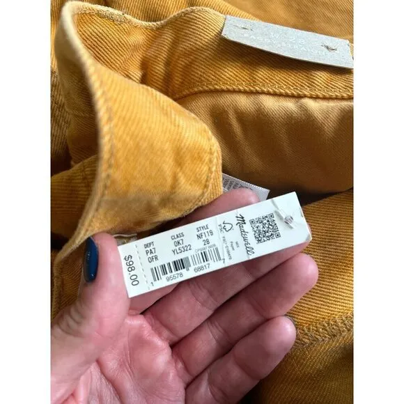Madewell Baggy Straight Jeans Garment-Dyed Edition Ochre Fresco Womens Size 28