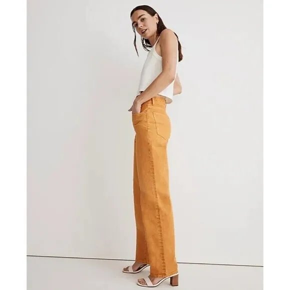 Madewell Baggy Straight Jeans Garment-Dyed Edition Ochre Fresco Womens Size 28