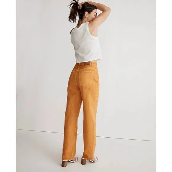 Madewell Baggy Straight Jeans Garment-Dyed Edition Ochre Fresco Womens Size 28