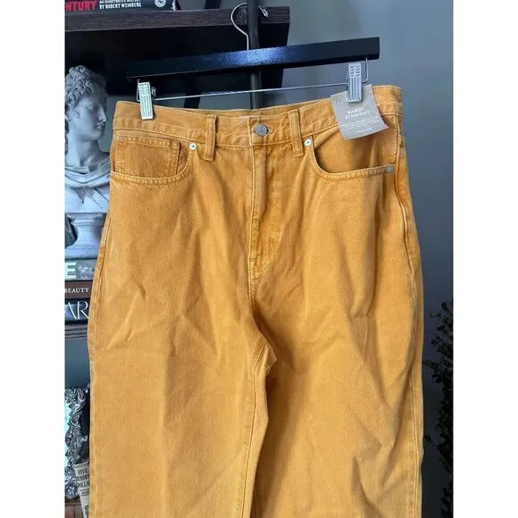 Madewell Baggy Straight Jeans Garment-Dyed Edition Ochre Fresco Womens Size 28