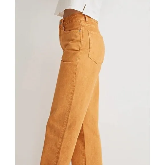 Madewell Baggy Straight Jeans Garment-Dyed Edition Ochre Fresco Womens Size 28