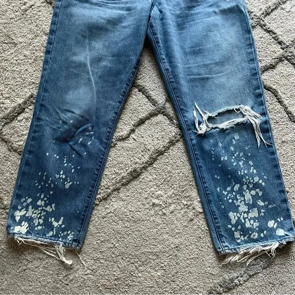 Madewell dad jeans Bleached splatter Edition straight leg loose fit 28