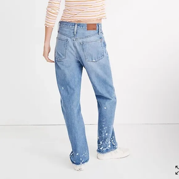 Madewell dad jeans Bleached splatter Edition straight leg loose fit 28