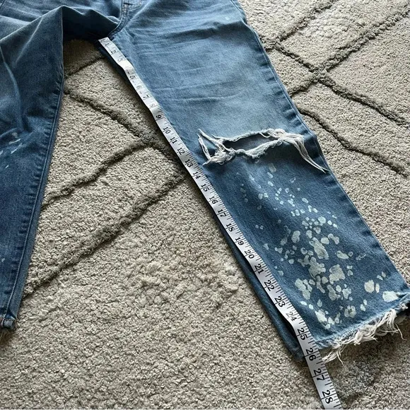 Madewell dad jeans Bleached splatter Edition straight leg loose fit 28