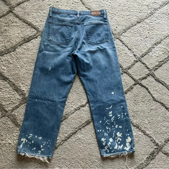 Madewell dad jeans Bleached splatter Edition straight leg loose fit 28