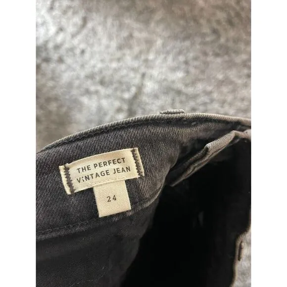 Madewell Jeans 24 Perfect Vintage Jean Black High Waist Lunar Wash DM0682 NEW