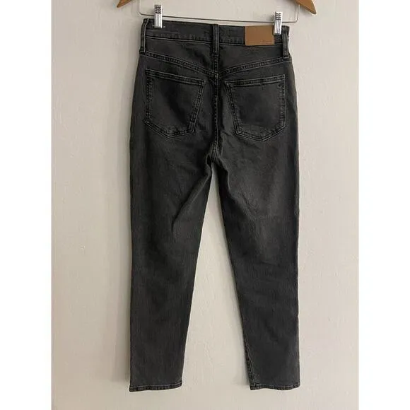 Madewell Jeans 24 Perfect Vintage Jean Black High Waist Lunar Wash DM0682 NEW