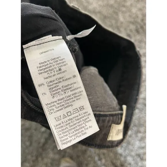 Madewell Jeans 24 Perfect Vintage Jean Black High Waist Lunar Wash DM0682 NEW