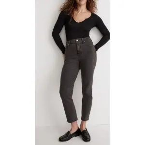 Madewell Jeans 24 Perfect Vintage Jean Black High Waist Lunar Wash DM0682 NEW